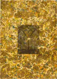 Sigmar Polke, Obelisk (Hieroglyphen), 1973, Farboffset auf marmoriertem Bütten