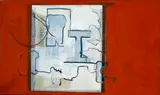 Kotscha Reist, Ohne Titel. - Held. - Heldin. - Sturm und Drang. - Ohne Titel. - Ohne Titel, 1989-1995, 1 mixed media on canvas, 4 mixed media on paper, 1 etching