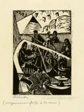 Christian Schad, Orchester (Orchestre), 1915, Woodcut