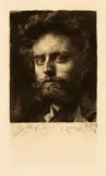Karl Stauffer-Bern, Ludwig Kühn, 1886, Etching