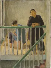 Hans Sturzenegger, Chinesisches Paar im Intérieur, 1911-1912, Oil on wood