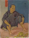 Hans Sturzenegger, Auf dem Boden sitzende Chinesin, Around 1911-1913, Oil on wood