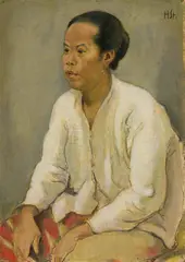 Hans Sturzenegger, Sitzende chinesische Frau, Around 1911-1913, Oil on gauze, on wood