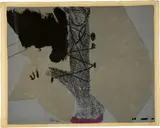 Antoni Tàpies, Lithographie in Schwarz, Rot, zwei Grau und grünlichem Ocker