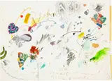 Jean Tinguely, Illustrierter Brief an einen Freund - Lieber Richard, 30 February 1984, Pencil, ink pen, collaged
