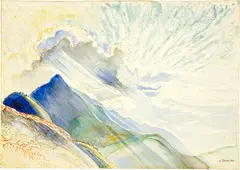 Albert Trachsel, Gebirgslandschaft, Around 1890-1895, Watercolour over pencil