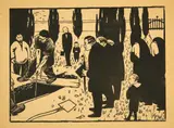 Félix Vallotton, L'enterrement, 1891, Woodcut