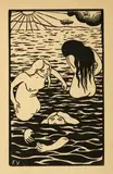 Félix Vallotton, Les trois baigneuses, 1894, Woodcut
