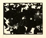 Félix Vallotton, L'averse, 1894, Woodcut
