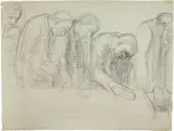 Käthe Kollwitz, Gedenkblatt für Karl Liebknecht, 1919, Black charcoal
