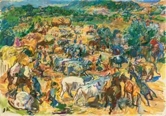 Oskar Kokoschka, Anticoli, Ernte in den Sabiner Bergen, 1930, Oil on canvas