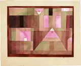 Paul Klee, rot/violett x gelb/grün gestuft, 1922 - work number 1922.64, Watercolour over preliminary drawing in pencil on Whatman watercolour paper, mounted on cardboard, on the cardboard with a border in watercolour surrounded