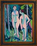 Ernst Ludwig Kirchner, Nackte Frauen im Walde, 1927-1929, Oil on canvas