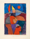 Paul Klee, Bauerngarten in Person, 1933 - work number 1933.33 (L 13), Watercolour and ink on Japanese paper