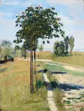 Ferdinand Hodler, Blühende Kastanienbäumchen, Circa 1890, Oil on canvas