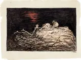 Alfred Kubin, Das Ende des Krieges, 1918/1919, Watercolour and gouache over pen and ink drawing