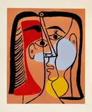Portrait de Jacqueline aux cheveux lisses by Pablo Picasso, Mougins, 16. Februar 1962, Linocut in colours, sold Sep 2020