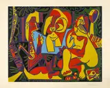 Le Déjeuner sur l'herbe, d'après Manet. I by Pablo Picasso, Mougins, 26. Januar und 13. März 1962, Linocut in colours, sold Sep 2020