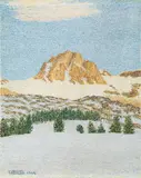 Gottardo Guido Segantini, Piz Lagrev im Winter, 1964, Oil on pavatex