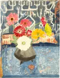 Erich Heckel, Zinnien vor Ikat