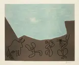 Bacchanale au taureau by Pablo Picasso, Cannes, 30 November 1959, Colour linocut, sold Sep 2020