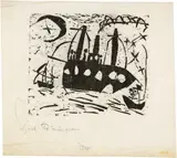 Lyonel Feininger, Fröhliche Schiffsreise, 1919, Woodcut