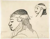 Paul Gauguin, Têtes de femmes, Tahiti, c. 1892, Charcoal drawing