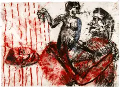 Martin Disler, Ohne Titel (Mann und Frau), 1992, Monotype