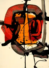 Franz Fedier, Ohne Titel, 1961, Synthetic resin varnish and acrylic paint