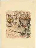 Alfred Kubin, Zeichnung zur flämischen Legende "Smetse, der Schmied", 1923, Pen and ink, watercoloured