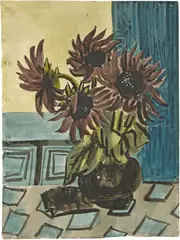 Sonnenblumen by Johannes Itten, 1936, Watercolor, sold Sep 2020