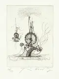 Jean Tinguely, Brunnenskulptur Basel, 1977, Etching