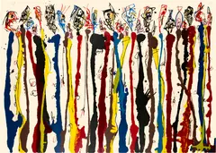 Antonio Saura Atarés, Concilio, 1975, Colour serigraphy