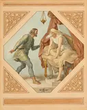 Julius Schnorr von Carolsfeld, Ein Gefolgsmann verkündet König Sigmund die Ermordung seines Sohnes Siegfried, 1845, Hammer price