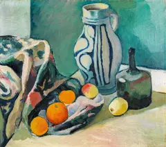 August Macke, Stillleben mit grauem Krug und Orangen, 1910, Hammer price