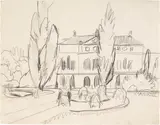 Ein Boskett in Dresden, mit Blick auf ein Palais by Ernst Ludwig Kirchner, Hammer price, sold Jun 2017