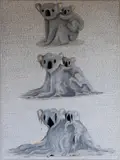 Andrew J. Steel, Cooked Koala, 2020, acrylic and resin on gesso primed canvas