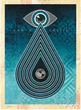 Earth Crisis by Shepard Fairey, 2019, silkscreen and mixed media collage on paper, HPM ed. A/P, sold Feb 2020