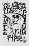 Chaz Bojórquez, Senor Suerte, 2020, monoprint serigraph, and ink made from the ash of the 2018 Californian fires