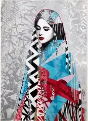 Hush, LDF-BAD, 2019, hand painted with 22 colour screen print (Unique BAD Silver Background version) on 300gsm handmade cotton paper