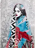 Hush, LDF-BAD, 2019, hand painted with 22 colour screen print (Unique BAD Silver Background version) on 300gsm handmade cotton paper