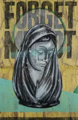 Callum Preston, Forget Me Not, 2019, acrylic on salvaged timber