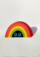 Dabs Myla, Rainbow Paper Study, 2020, acrylic on 200gsm Waterford HP paper