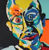 Unwell Bunny, Ben Frost Number One, 2017, aerosol, acrylic and varnish on board