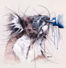 Renee Mitchell, Thirsty Work, 2019, pen and acrylic on paper