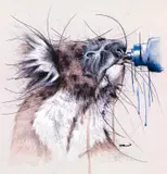 Renee Mitchell, Thirsty Work, 2019, pen and acrylic on paper