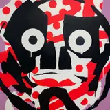 Mysterious Al, Red Spotted Mask, 2019, acrylic on canvas