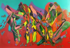 Nick Myre, Quest for Fire, 2020, acrylic on canvas
