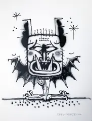 Yok & Sheryo, Ghost Bat, 2020, mixed media on heavyweight Fabriano watercolour paper