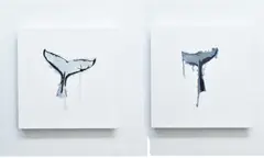Nicole Tattersall, Pair of works, watercolour and spray paint on canvas (2)